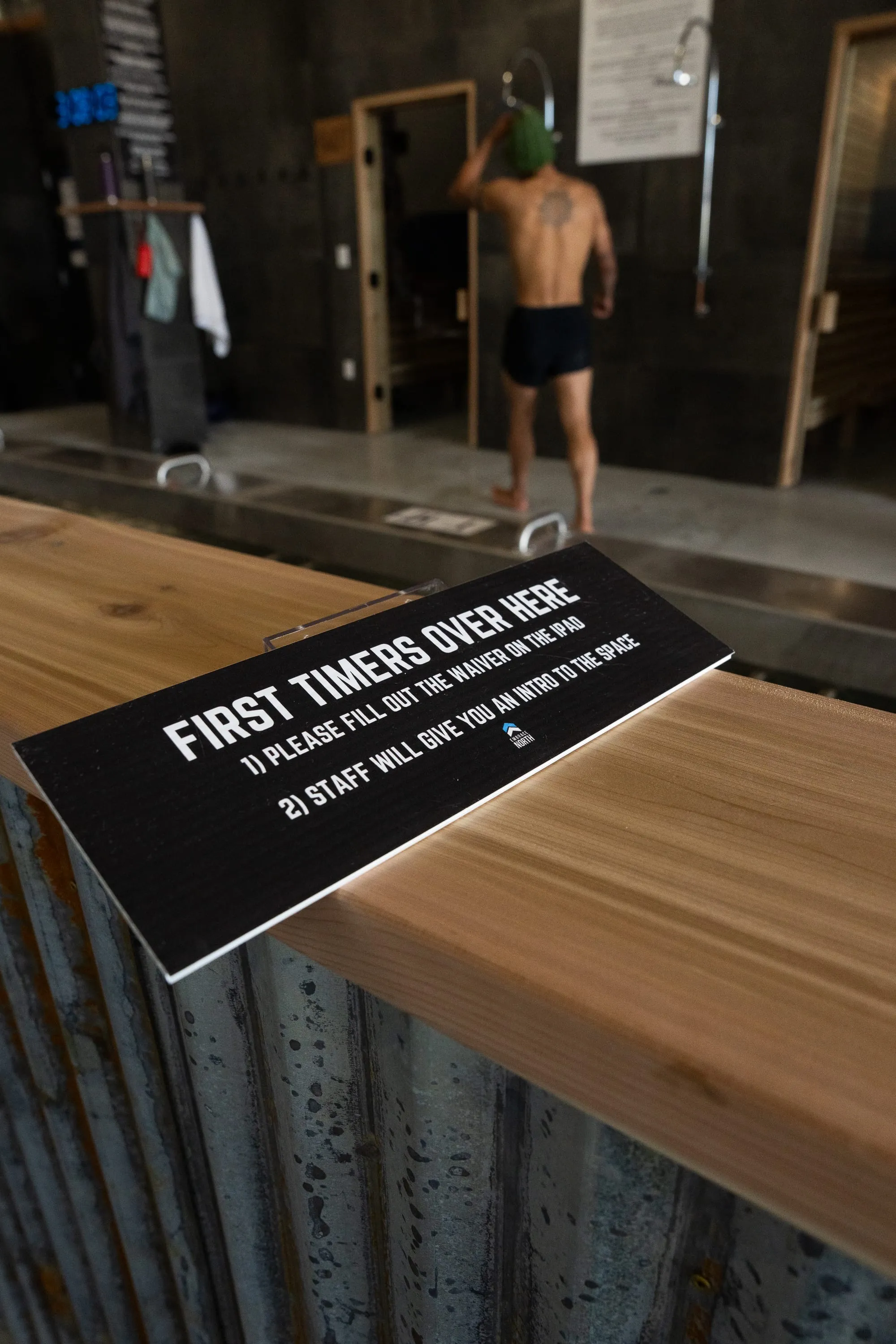 The First Timers sign at the Embrace North front desk